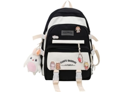 2026-mochila Escolar Linjou Kawaii Para Niñas, Mochila Casual Con Compartimento Para Portátil (negro)