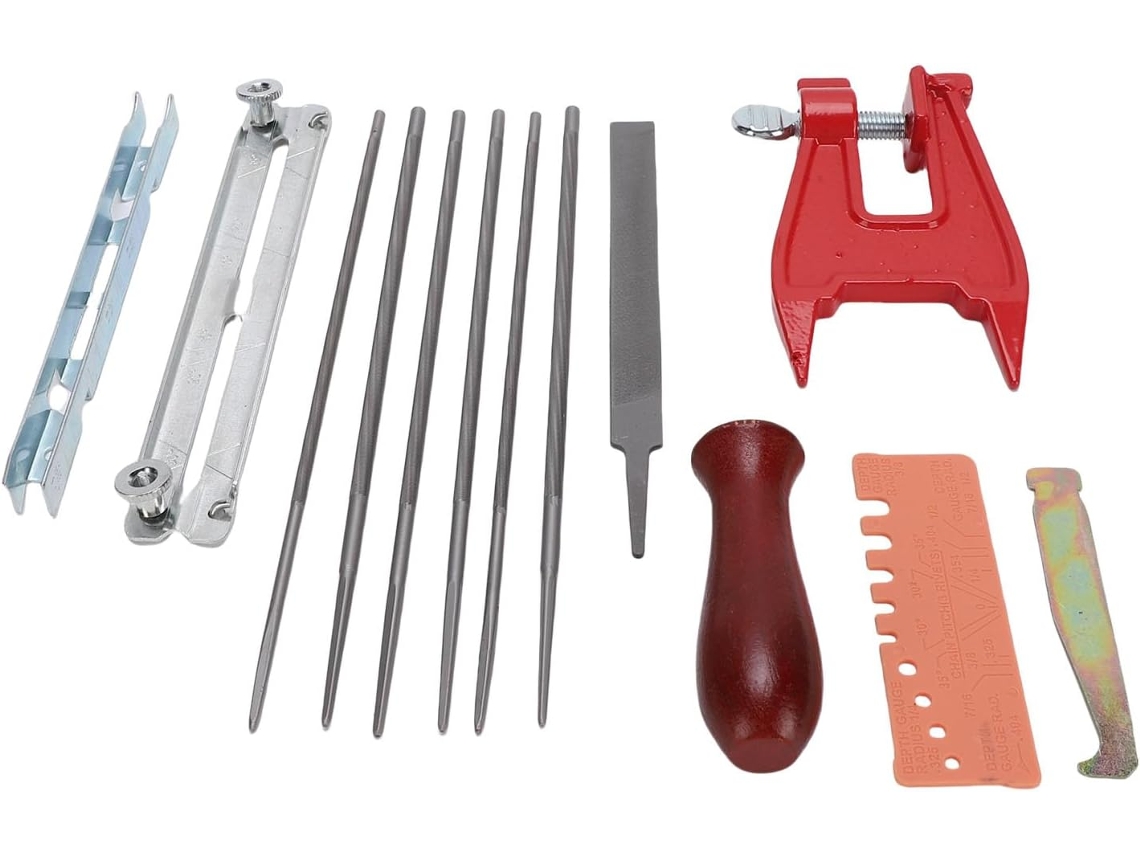 Kit Universal De Afilado De Motosierras Con Mango De Madera (para Una Persona)