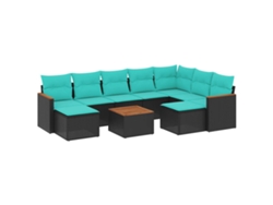 Maison Exclusive - Conjunto De Sofá De Jardín De 10 Piezas Con Cojines, De Poliratán Negro