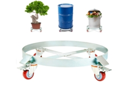 Carro portabarriles de acero Succebuy de 250 L, capacidad de carga de 454 kg, con ruedas giratorias