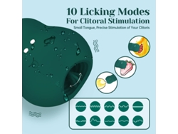 Vibrador de silicona para lamer la lengua de 10 frecuencias para mujeres (verde) YIZHOOD