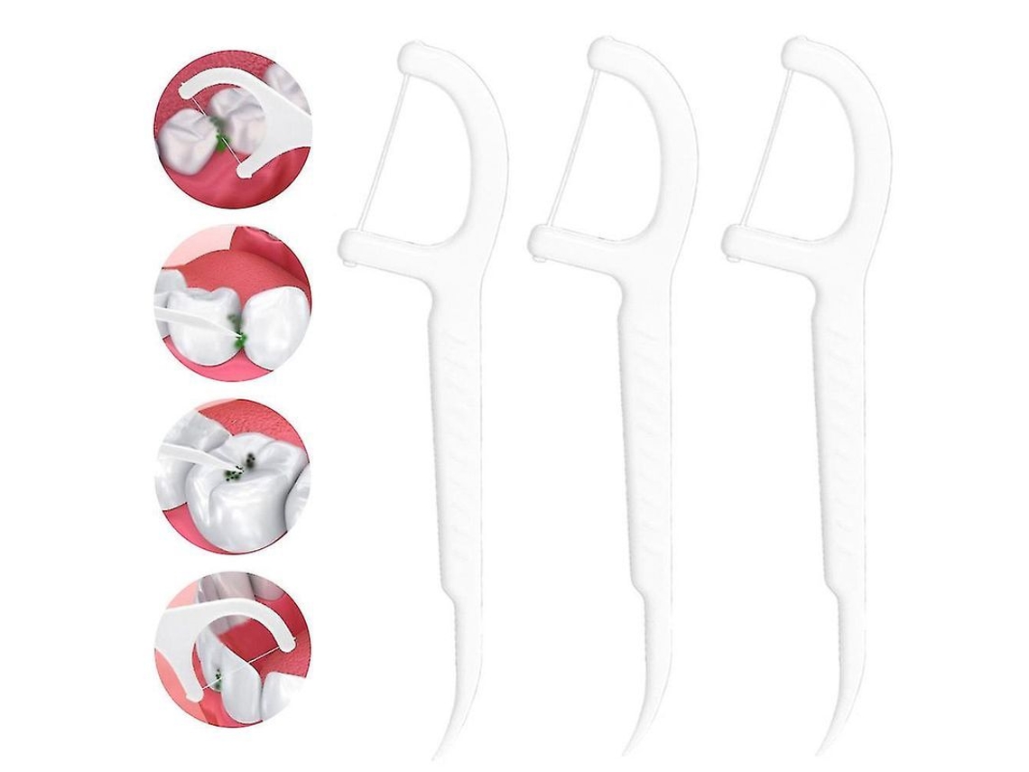 100 Unidades De Palillos De Hilo Dental Desechables, Cepillo Interdental, Hilo Dental Para Limpieza Bucal.
