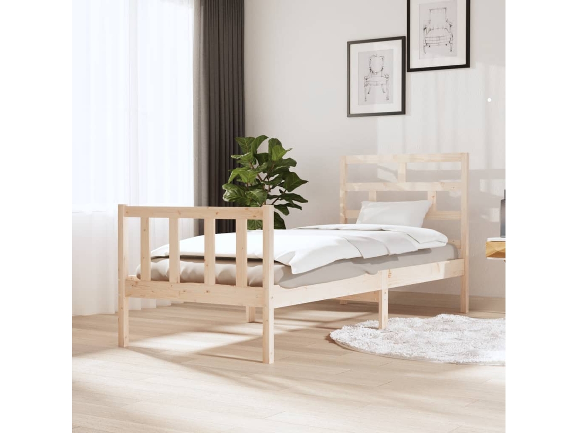 Cama Individualcama Para Adultosestructura De Cama Madera Maciza De Pino 75x190 Cm Wsd24935