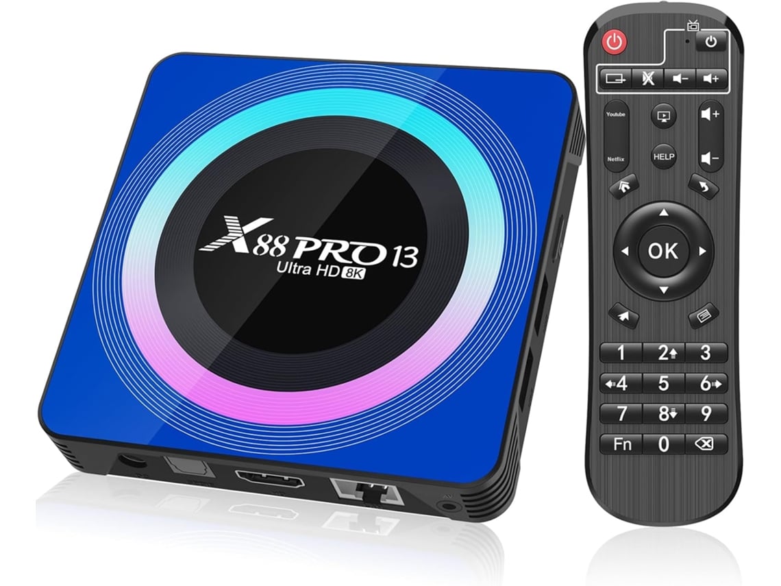 Android Tv Box, X88 Pro Android 13.0 Tv Box Con 4 Gb De Ram, 32 Gb De Rom, Rk3528, Compatible Con Cuatro Núcleos (negro)
