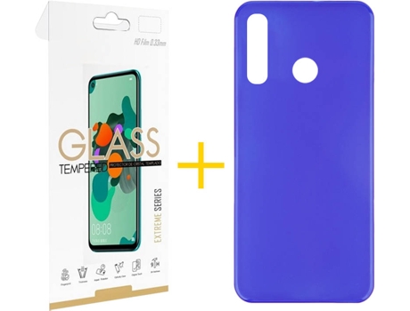 Kit Funda + Protector de Pantalla Huawei P Smart 2019 Plus SKYHE Liso 3 Azul