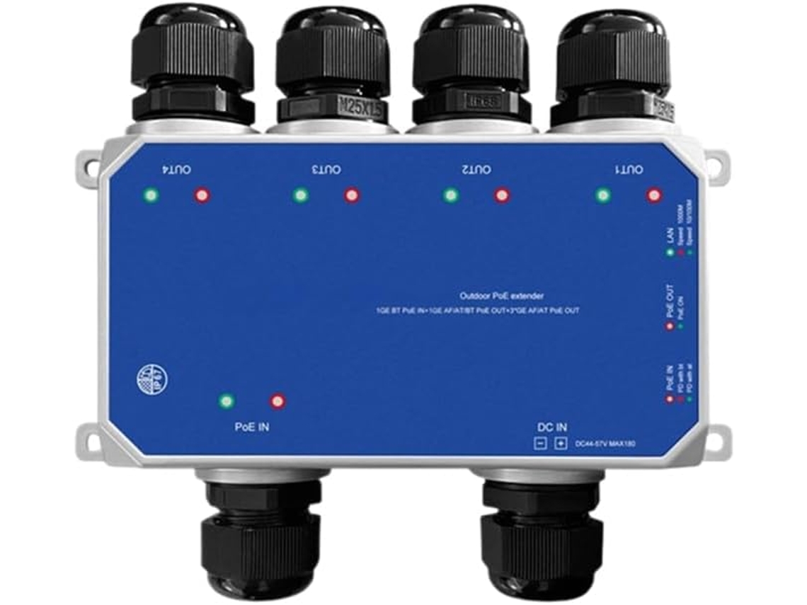 Switch Poe De 4 Puertos Y 100m Con Clasificación De Impermeabilidad Ip67 Para Aplicaciones En Exteriores, Incluye Entrada.