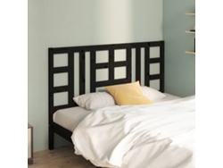 Cabecero De Cama Madera Maciza De Pino Negro 126x4x100 Cm