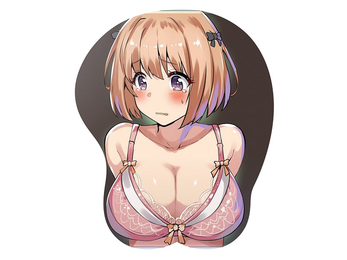 Anime Mouse Pad 3D Peito Sexy Antiderrapante Tapete de Borracha de Desenho Animado Suporte para Pulso Tapete de Descanso de Pulso de Lado Único Mouse