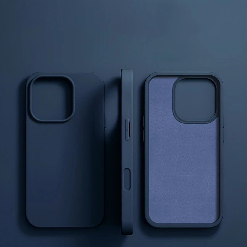 (iphone 11 Azul) Funda De Lujo De Silicona Líquida Para Iphone, Funda Suave A Prueba De Golpes.