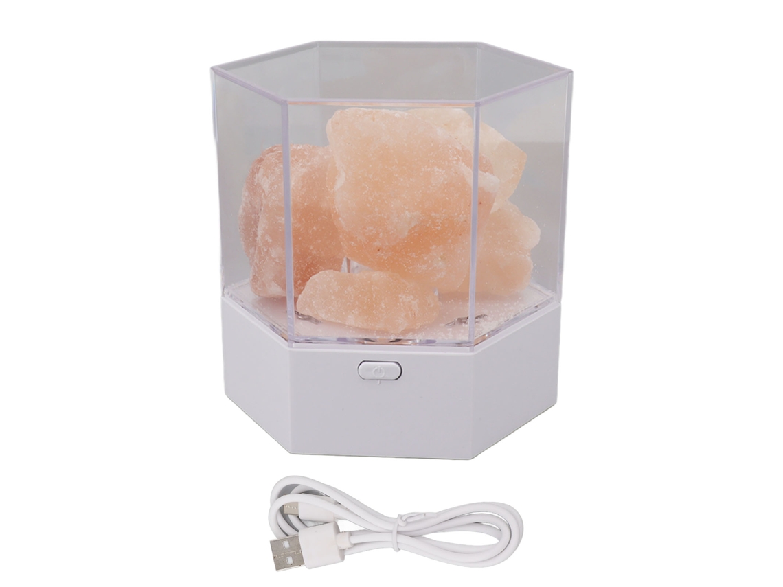 Lámpara de sal del Himalaya 2026 LED RGB regulable USB con aceites esenciales, aromaterapia, luz nocturna de cristal natural para dormitorio y sala de estar.