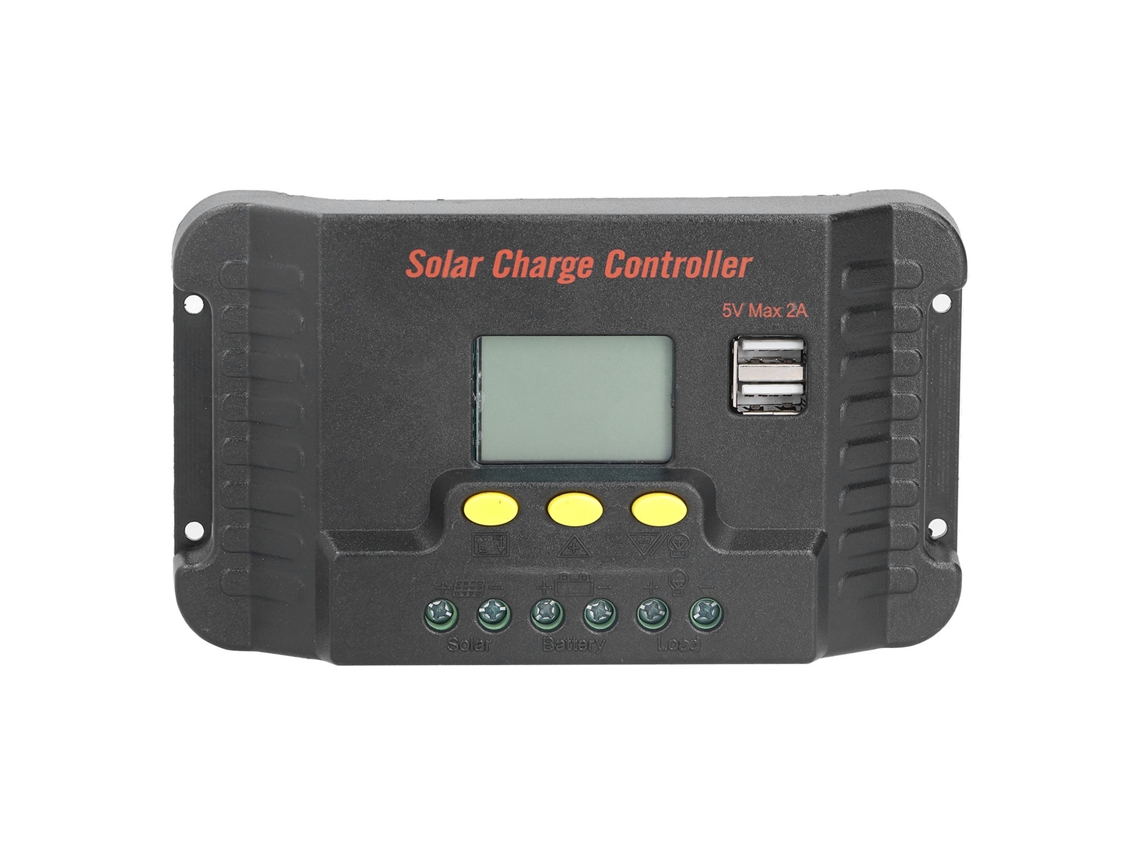 Controlador Solar Con Lcd Y Carga Usb 12/24v Regulador De Carga 20a