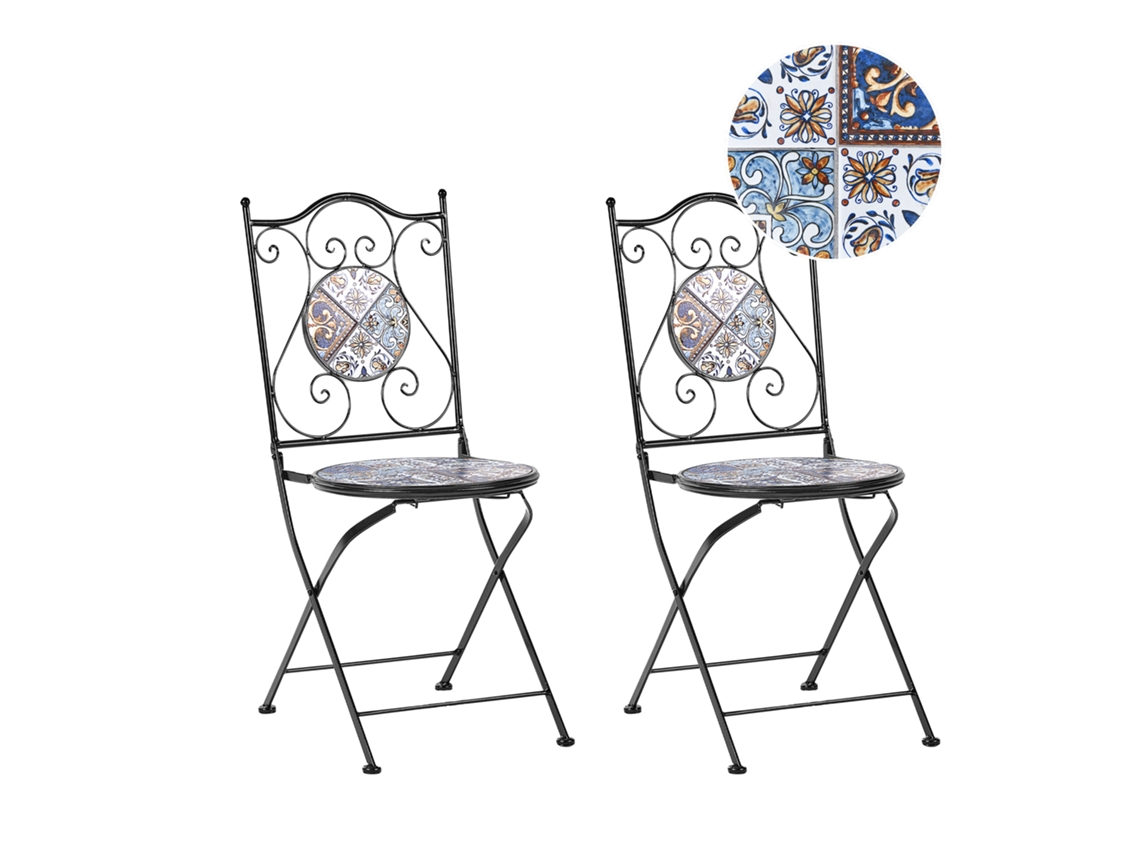 Silla de jardín BELIANI Civita de Hierro Negro 40x45x90
