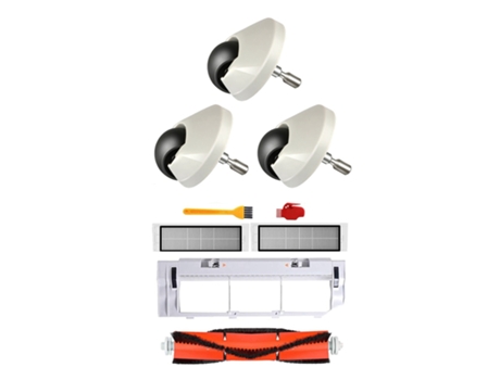 Rueda delantera de 3 piezas con filtro Hepa, cepillo principal, caja de polvo para aspiradora Xiaomi 1S Mi Robot 2 S50 S51 S5