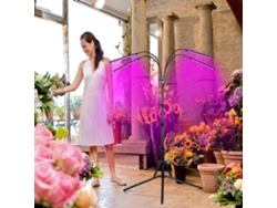 Lámpara Led De Cultivo Con 4 Cabezales, Trípode Ajustable, 10 Niveles De Brillo Y Temporizador De 4/8/12 Horas Para Plantas De Interior.