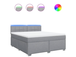 Maison Exclusive - Cama Box Spring Con Colchón Tela Gris Claro 180x200 Cm
