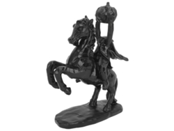 Estatua Del Jinete Sin Cabeza Con Calabaza, Decoración De Halloween, Hecha A Mano, Resina Negra, 22 Cm