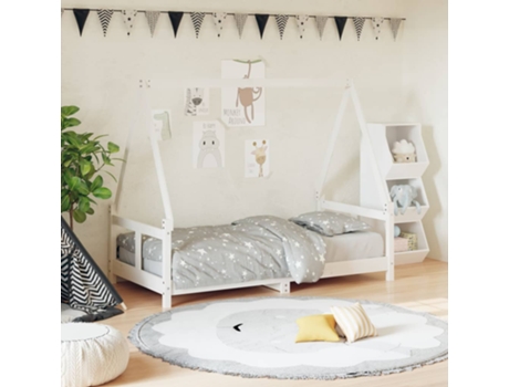 Estructura De Cama Infantil VIDAXL Blanco Madera (80x160 cm)