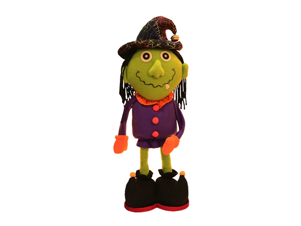 Muñeca de bruja decorativa ajustable para Halloween