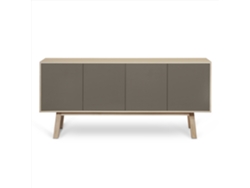 Aparador Alto MON PETIT MEUBLE FRANÇAIS con 4 Puertas (Gris Moscada - Madera - 180 x 94 x 46 cm)