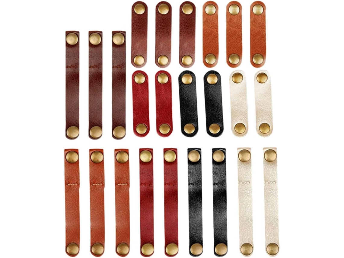24 Correas De Cuero Para Organizador De Cables, Practical Life