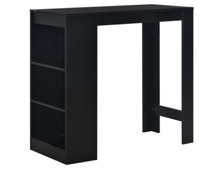 MAISON EXCLUSIVE - Mesa alta de cocina con estantería negra 110x50x103 cm