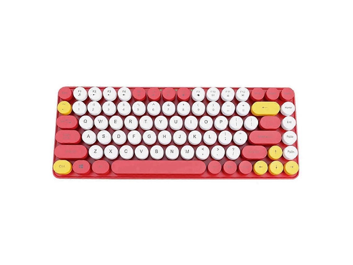 Teclado inalámbrico retro de 2,4 GHz con 84 teclas redondas para portátiles, recargable. Everley891