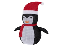 Decoración navideña pingüino 68 cm con luces LED figura para interior/exterior ECD