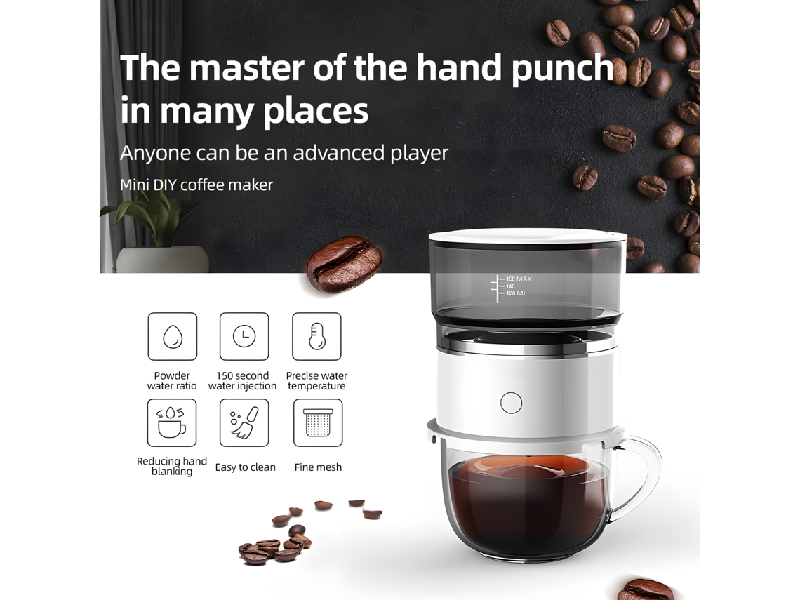Cafetera De Goteo Reutilizable De 190 Ml (6.76 Oz), Para 1-3 Tazas, Portátil Para Viajes Y Para El Hogar.