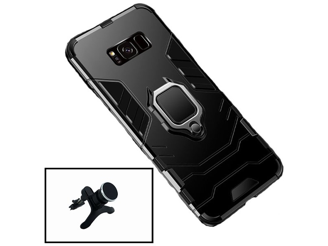 Kit Funda y Soporte Magnético Coche Samsung S10 Lite 3x1 Military Defender