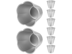 Moldes Para Pudín De Aleación De Aluminio Plateado De 8 Piezas Con Superficie Antiadherente Y Distribución Uniforme.