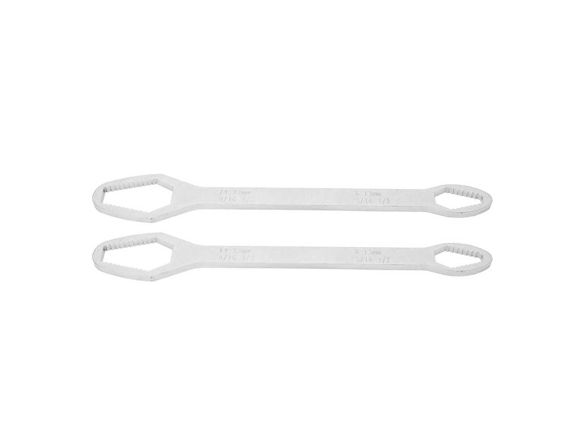 Juego De 2 Llaves Universales Dobles Autoajustables De 8-22 Mm Y 260 Mm, Chapadas En Plata.