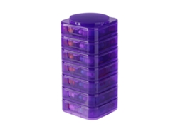 Organizador Semanal De Pastillas Eifson 7 Días Apilable Desmontable Sin Bpa (morado)