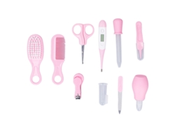 Kit de cuidado para bebés Rebe-kit con 10 piezas, color rosa, ligero y portátil para bebés y niños pequeños.