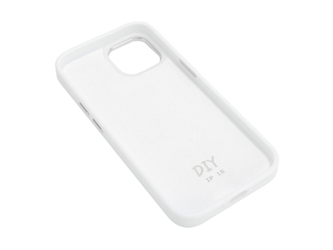 Cubierta Inteligente De Nfc Con Pantalla De Tinta, Proyección Diy Y Marco De Lente De Aluminio Para Iphone 15 Blanca