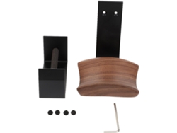 Soporte Metálico Para Auriculares, Abrazadera De Escritorio Para Gamers, Diseño En Nogal Negro.