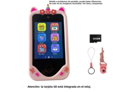 Smartphone de juguete con pantalla táctil de 2,8 pulgadas, juego educativo de rompecabezas con música, Mdug (rosa, 32 g)