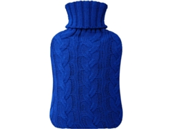 Botella De Agua Caliente Con Funda Tejida Linjou, Alivio De Dolor De Cuello Y Hombros, Cian 2l