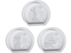 Juego De 3 Moldes De Silicona Con Forma De Conejo Para Elaborar Jabones Y Chocolates.
