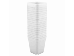 20 Macetas Pequeñas De Plástico Para Plantas Suculentas, Diseño Cuadrado Moderno, Color Blanco.