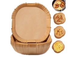 Revestimientos Desechables Para Freidora De Aire, Papel Pergamino Cuadrado Antiadherente E Impermeable Para Horno, Microondas Y Vaporera. 125 Unidades