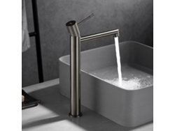 Miscelador Monomando Para Lavabo Alto En Ottone Con Finitura Nichel Spazzolato, Altezza 322 Mm, Canna 173 Mm Imex