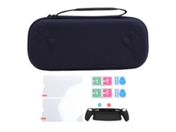 Kit 6 Em 1 Capa Rígida Para Ps Portal Com Protetor De Tela 9h E Grips De Polegar Azul Escuro