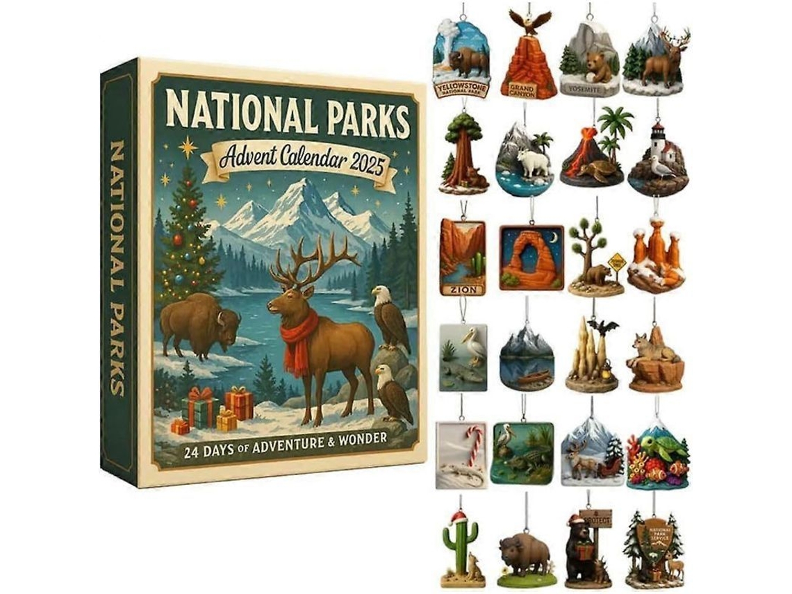 Calendario De Adviento De Navidad 2025 De Acrílico Decorativo, Estilo Completo, Deer Park