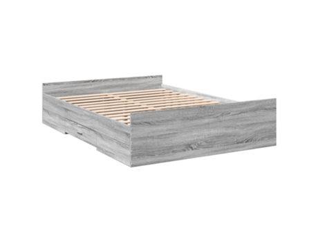 Cama con Cajones Sonoma Gris VIDAXL Madera Gris (135x190cm)