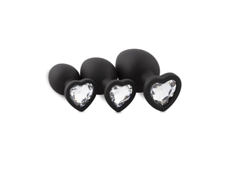 Juego de plugs de silicona con diamante Corazón EASYTOYS ANAL COLLECTION
