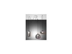 Lámpara colgante LED Fiona en metal y vidrio soplado ahumado 3496-47-126 FABAS LUCE