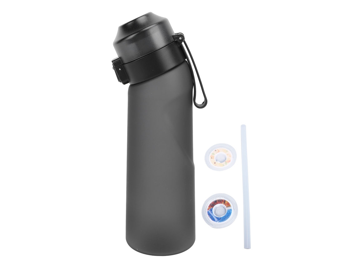 Garrafão de Água com Aroma Air Scent 650ml Canudo 2 Anéis Pp Silicone Preto Mate