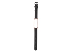 Cinto De Pulseira Inteligente De Couro Com Encaixe Metal Para Mi Band 6 5 Nfc (preto Ouro)