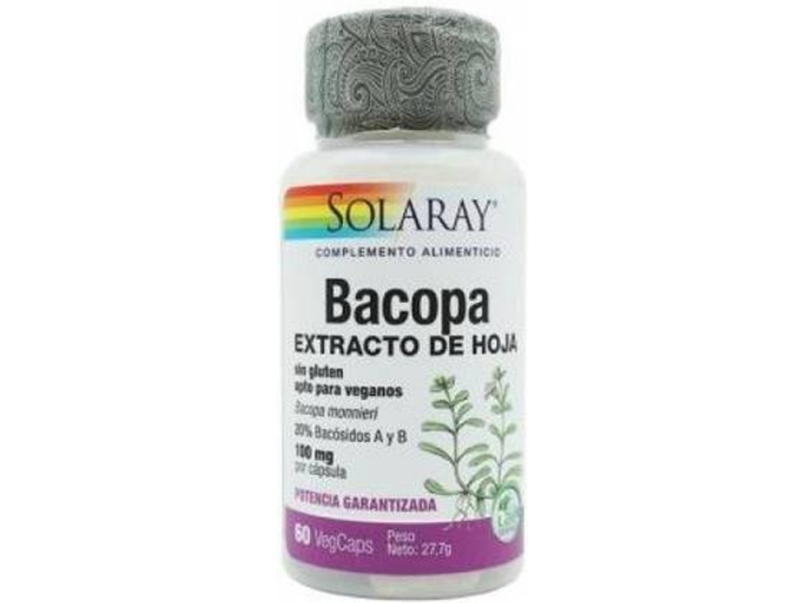 Complemento Alimentar SOLARAY Bacopa (60 cápsulas vegetais de 100mg)