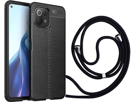 Funda Xiaomi Mi 11 Lite Rugged Leather con Collar Negro